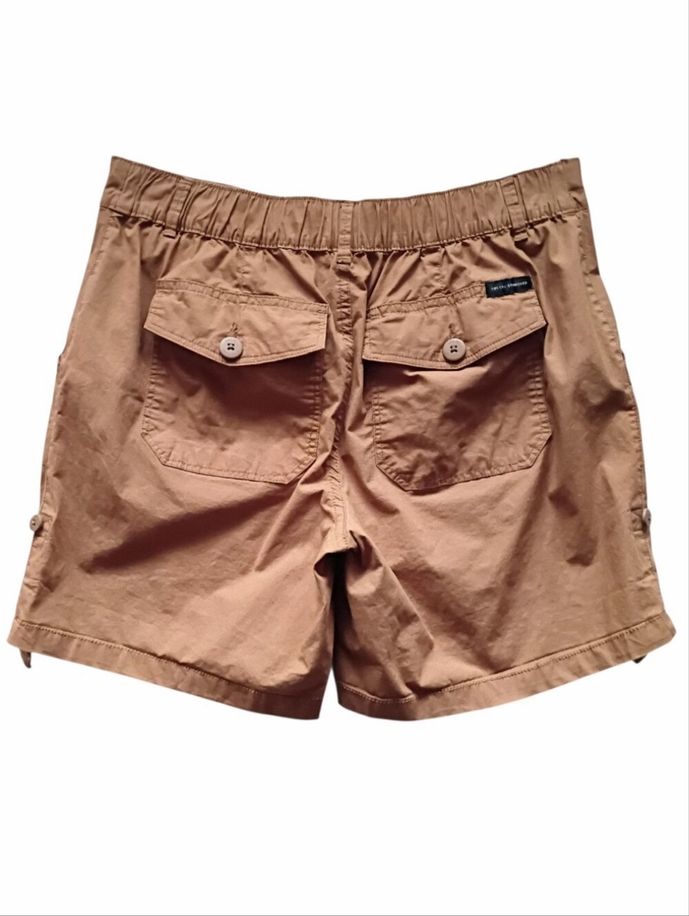 SOCIAL STANDARD by Sanctuary Shorts Dark Tan Roll Tab Hem Button Stretch MEDIUM - Picture 3 of 5